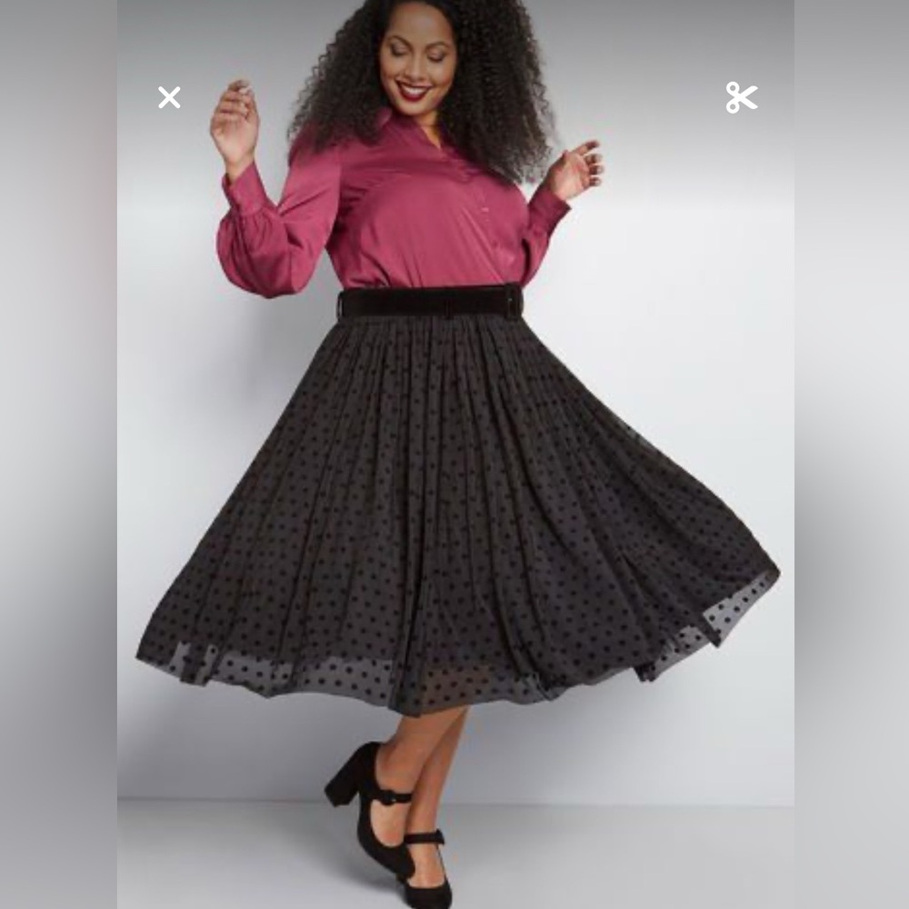 Collectif‎ x Mod Cloth - 16, plus size tulle polka dot skirt